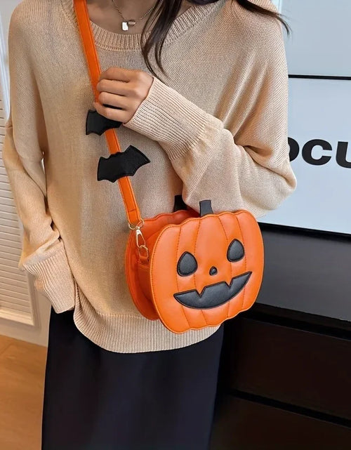 Load image into Gallery viewer, Enchanting Halloween Pumpkin Bag Devilish Style with Ghost Skull Accent Fashion Purse for Women &amp; Girls
