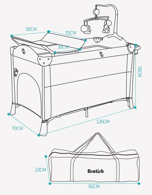 Load image into Gallery viewer, Newborn Baby Bed Multifunctional Baby Cribs Foldable Baby Cot with Diaper Table Crib Cradle Double Decker Cribs for Baby
