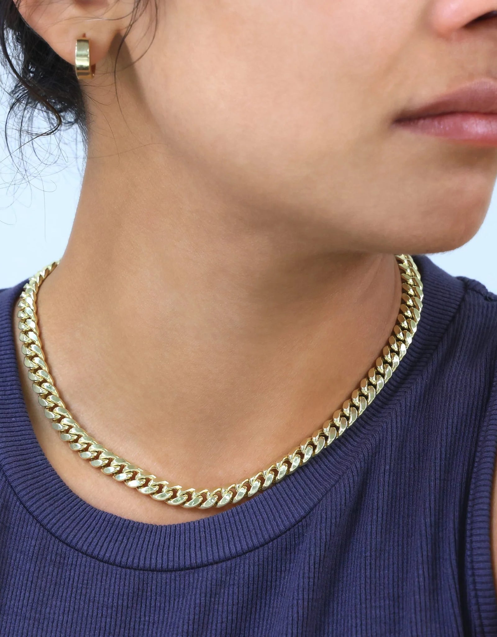 14K Yellow Gold 7.5Mm Miami Cuban Link Chain Necklace, Mens Womens Jewelry Box Clasp 16" - 30"