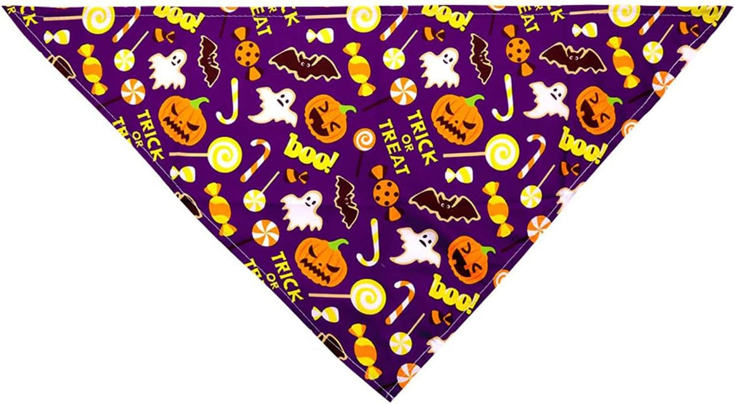 Dog Bandanas for Halloween,6Pcs Pet Triangle Bibs Scarf Autumn Cute Dog Bandanas Pumpkin Bat Spider Pet Scarf Accessories for Small Dogs Cats Pets(Random Color)