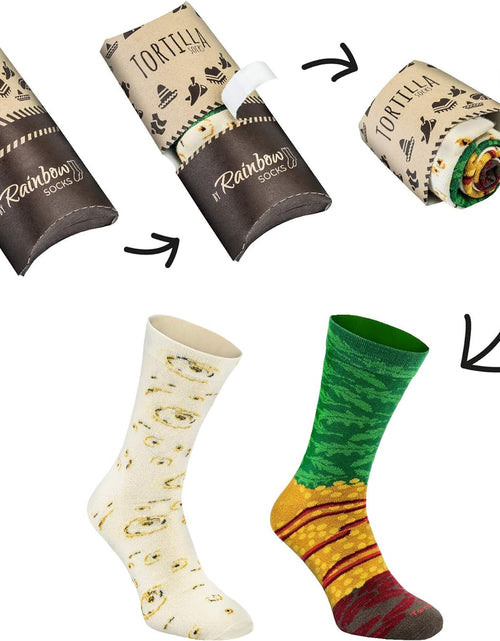 Load image into Gallery viewer, - Mens Womens Mexican Wrap Novelty Socks - Funny Gift - 2 Pairs
