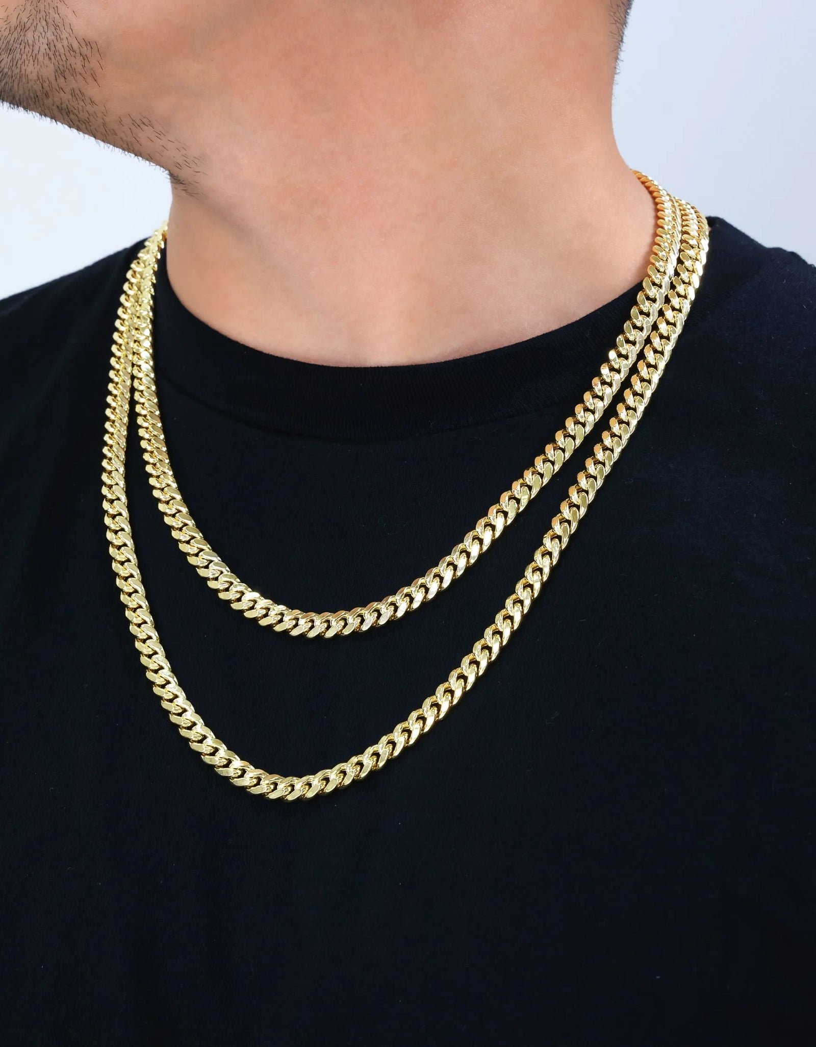 14K Yellow Gold 7.5Mm Miami Cuban Link Chain Necklace, Mens Womens Jewelry Box Clasp 16" - 30"