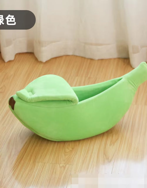 Load image into Gallery viewer, Pet Banana Shaped Warm Cat Nest Dog Nest Semi Closed Pet Nest Hamster Nest Pet Bed Sleeping Mat
