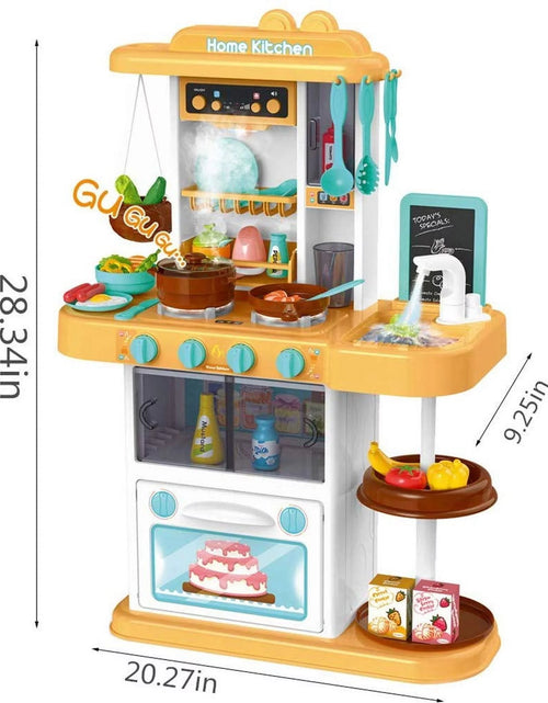 Load image into Gallery viewer, Kitchen Set for Kids Pretend Play Cook W/ Sound, Light, Real Spray, Drawing and Water Flow, 43 Piece Accessory Set.
