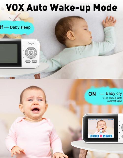 Load image into Gallery viewer, Upgrade Video Baby Monitor with 2 Cameras and Audio 2.8&quot; LCD Screen, Night Vision, APP, 2 Way Talk, 1200Ft Long Range, Feeding Clock, Temperature Detection, Portable Wireless Baby Cam Home Use
