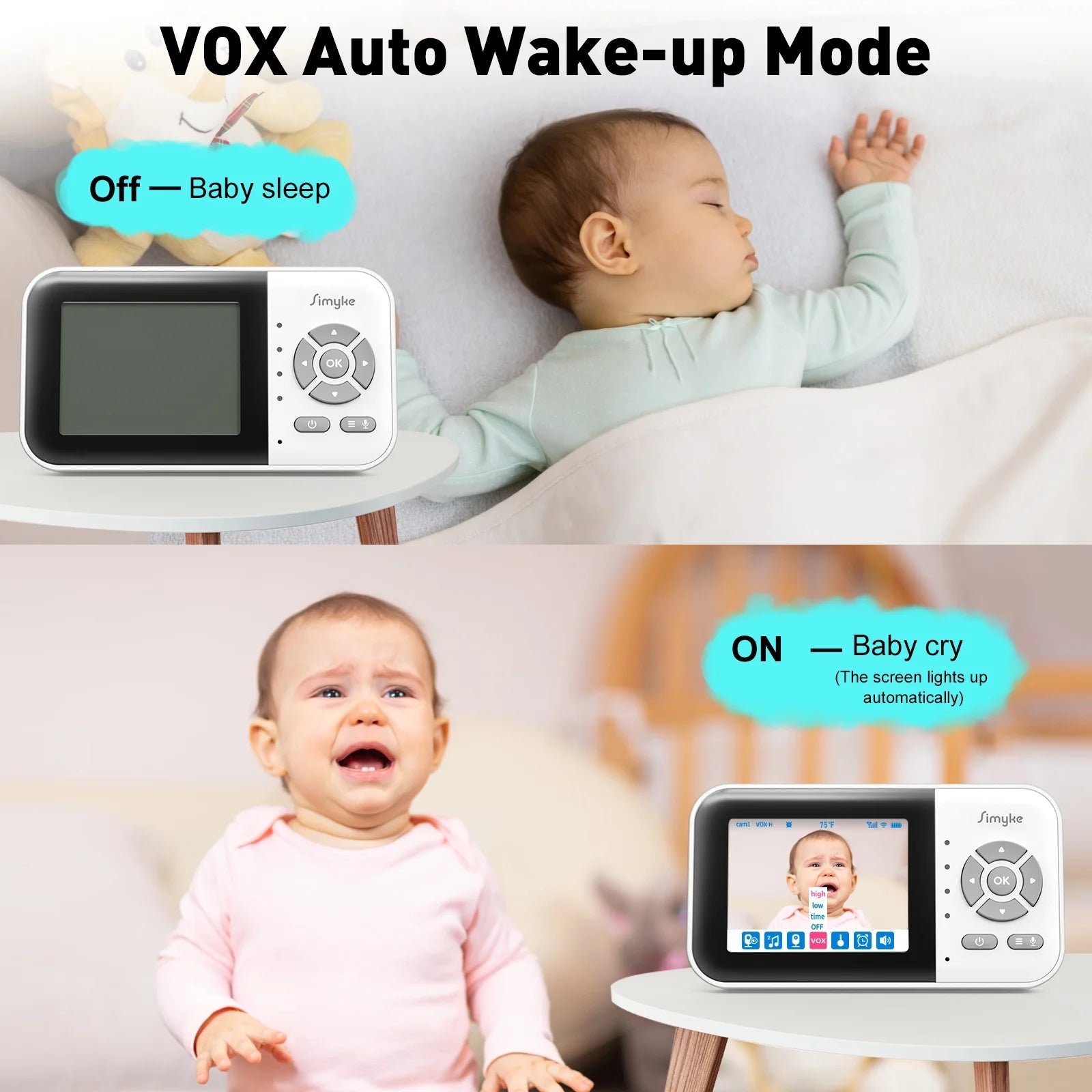 Upgrade Video Baby Monitor with 2 Cameras and Audio 2.8" LCD Screen, Night Vision, APP, 2 Way Talk, 1200Ft Long Range, Feeding Clock, Temperature Detection, Portable Wireless Baby Cam Home Use