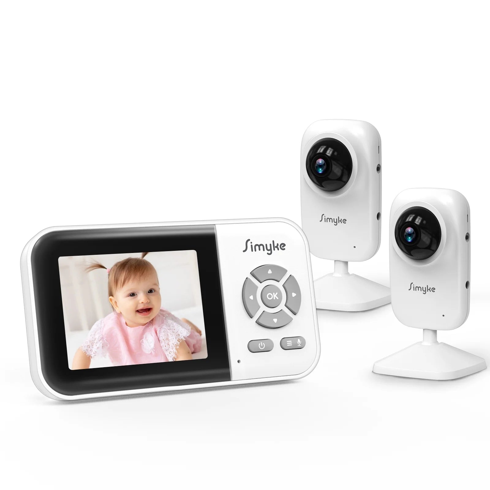 Upgrade Video Baby Monitor with 2 Cameras and Audio 2.8" LCD Screen, Night Vision, APP, 2 Way Talk, 1200Ft Long Range, Feeding Clock, Temperature Detection, Portable Wireless Baby Cam Home Use