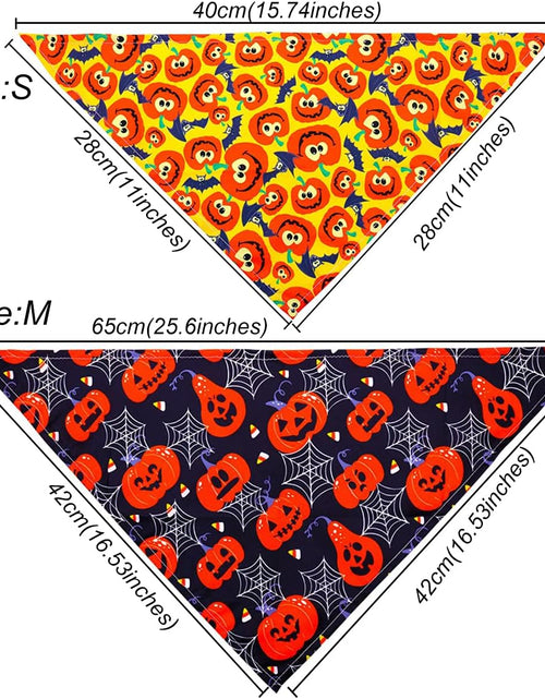 Load image into Gallery viewer, Dog Bandanas for Halloween,6Pcs Pet Triangle Bibs Scarf Autumn Cute Dog Bandanas Pumpkin Bat Spider Pet Scarf Accessories for Small Dogs Cats Pets(Random Color)
