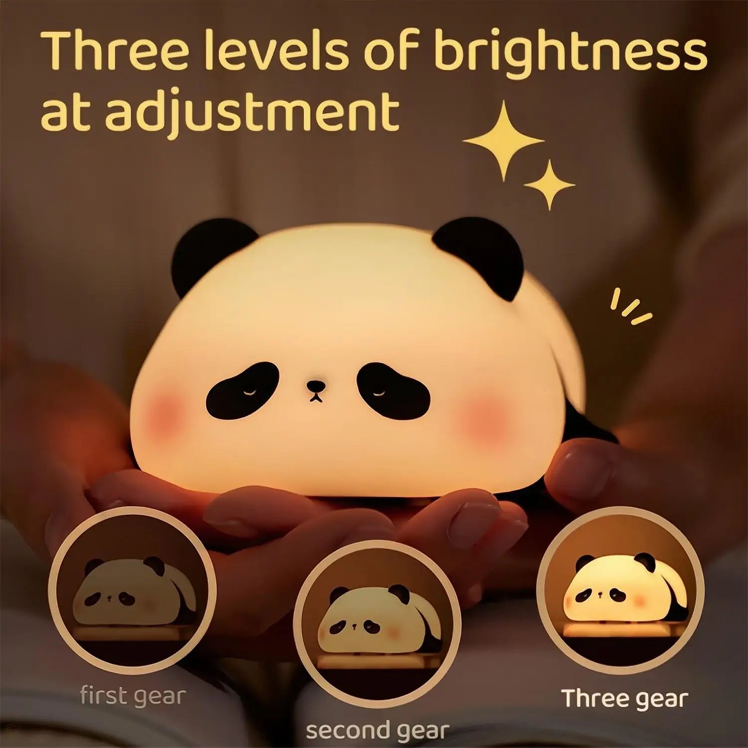 LED Night Lights Cute Sheep Panda Rabbit Silicone Lamp USB Rechargeable Timing Bedside Decor Kids Baby Nightlight Birthday Gift