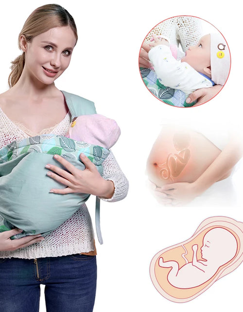 Load image into Gallery viewer, Baby Wrap Newborn Sling Dual Use Infant Nursing Cover Carrier Mesh Fabric Breastfeeding Carriers up to 130 Lbs (0-36M)
