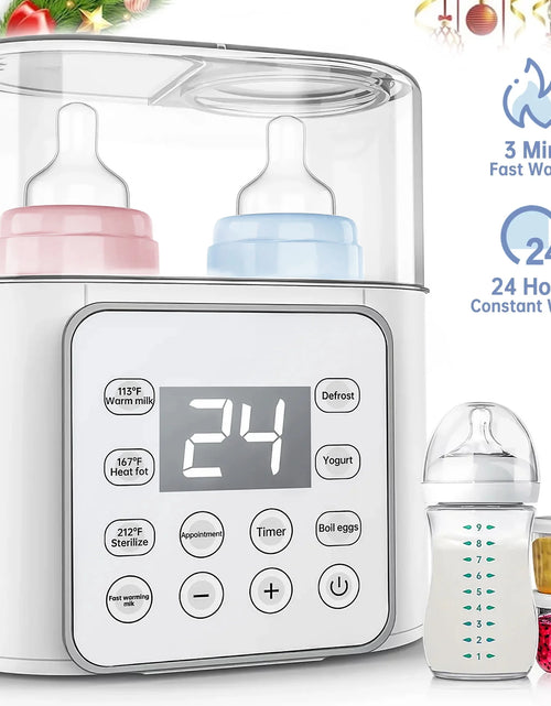 Load image into Gallery viewer, Baby , 9 in 1 Double Bottles Milk Warmer for Baby, Fast Food Heater &amp; Defrost Warmer with Timer, LCD Display, Timer &amp; 24H Temperature Control for Breastmilk &amp; Formula
