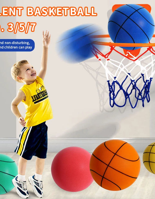 Load image into Gallery viewer, Silent Basketball Quiet No Noise High Density Soft PU Foam Squeezable Ball Indoor Mute Bouncing Basketball Children Sports Toys
