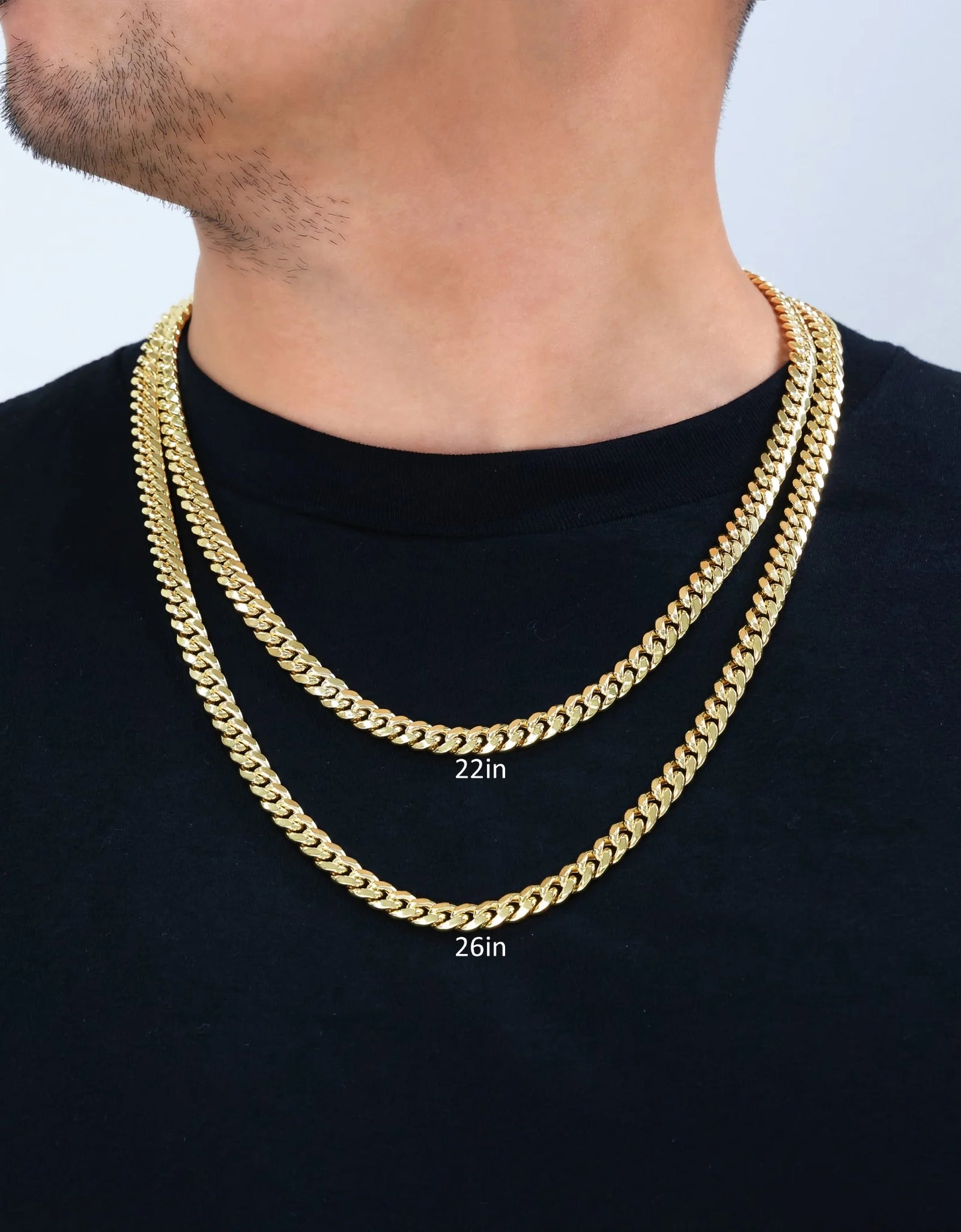 14K Yellow Gold 7.5Mm Miami Cuban Link Chain Necklace, Mens Womens Jewelry Box Clasp 16" - 30"