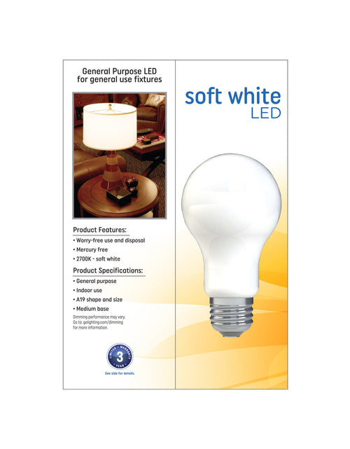 Load image into Gallery viewer, GE Classic LED Light Bulbs, 60 Watt, Soft White, A19 Bulbs, Medium Base, Frosted Finish, 13Yr, 12Pk
