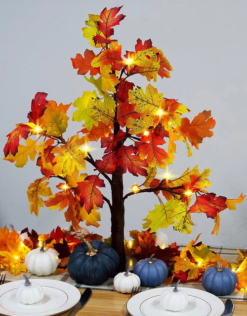 Load image into Gallery viewer, 25&quot; Artificial Autumn Light Maple Tree 24 LED Table Lights Battery Wedding Party Fall Decorations for Home Thanksgiving
