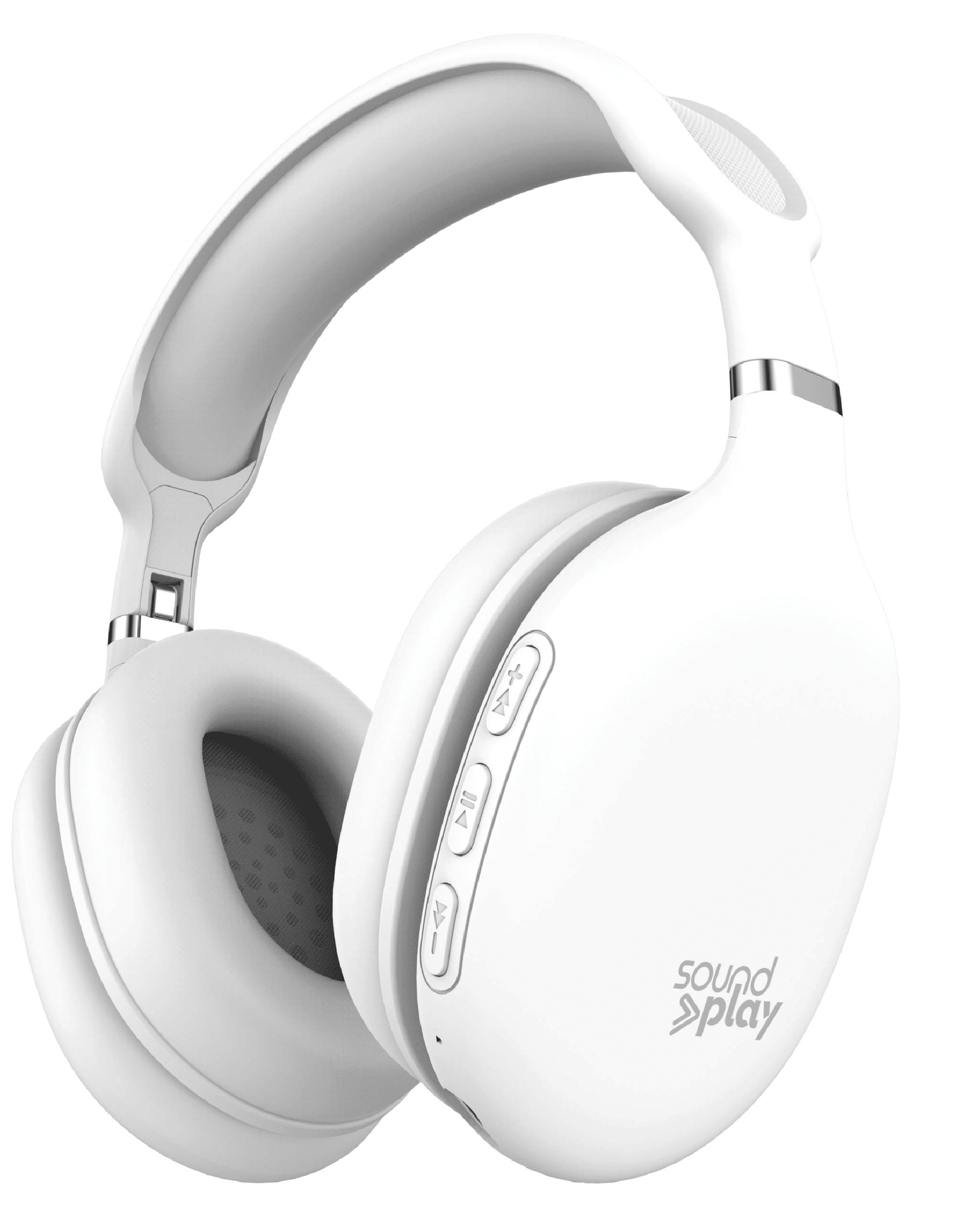 Foldable Wireless Headphones, Bluetooth Over-Ear Headset with Built-In Mic, White