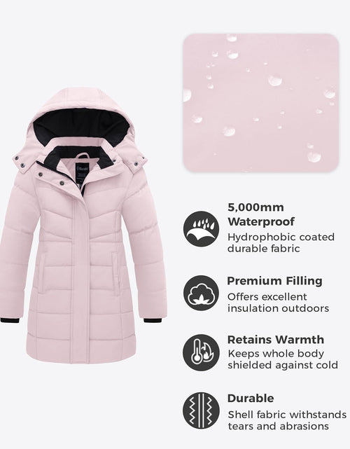 Load image into Gallery viewer, Girl&#39;S Puffer Jacket Warm Insulated Winter Coat Lightweight Water-Resistant Padded Parka with Hood
