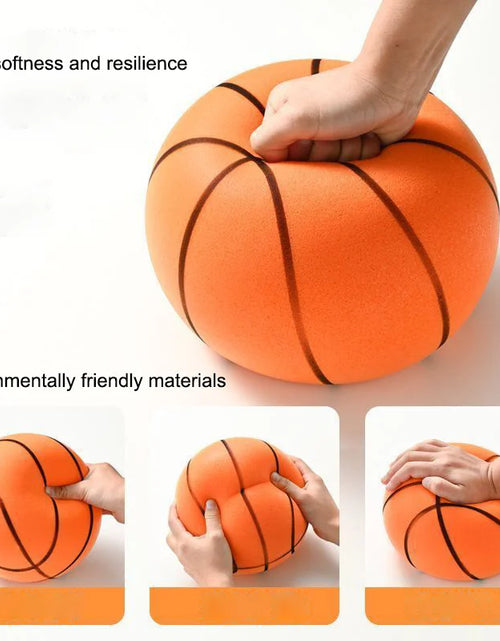 Load image into Gallery viewer, Silent Basketball Quiet No Noise High Density Soft PU Foam Squeezable Ball Indoor Mute Bouncing Basketball Children Sports Toys
