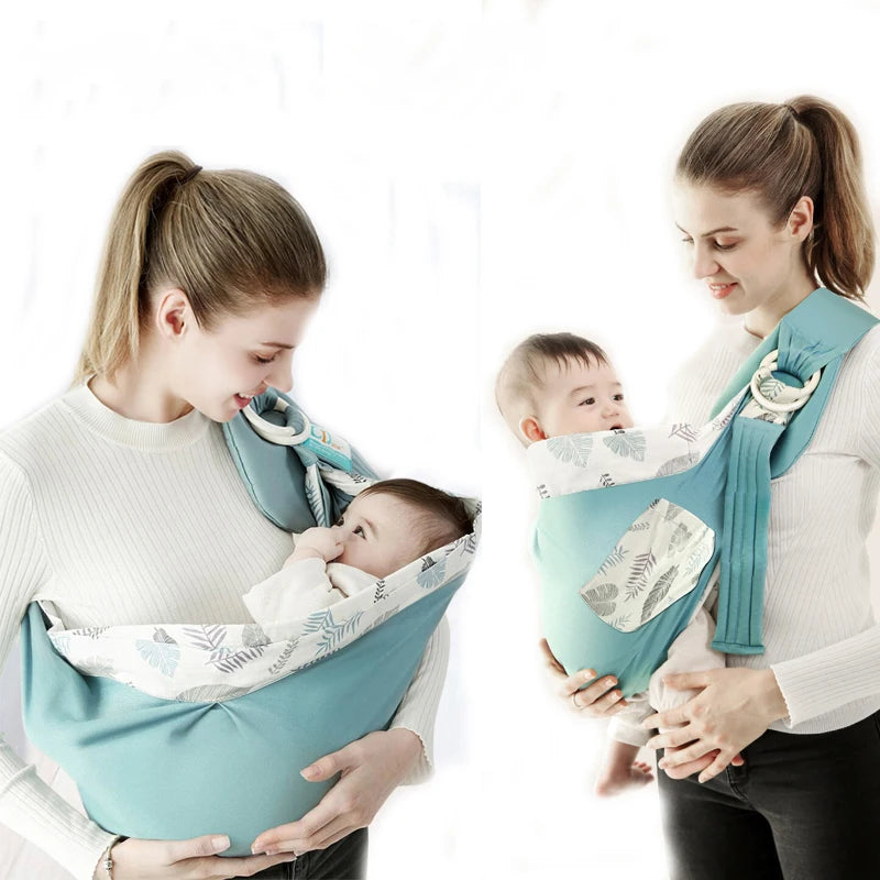 Baby Wrap Newborn Sling Dual Use Infant Nursing Cover Carrier Mesh Fabric Breastfeeding Carriers up to 130 Lbs (0-36M)