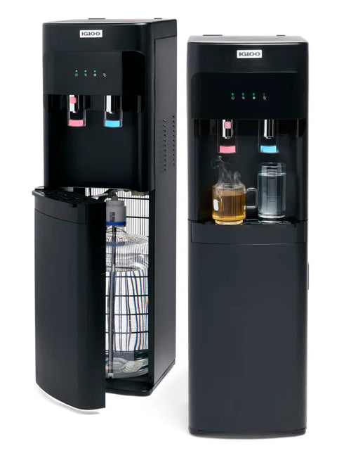 Load image into Gallery viewer, Black Free Standing Bottom Loading Electric Water Dispenser
