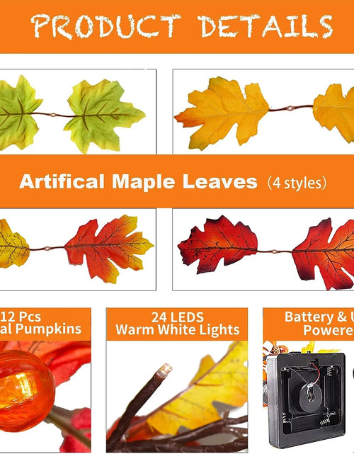 Load image into Gallery viewer, 25&quot; Artificial Autumn Light Maple Tree 24 LED Table Lights Battery Wedding Party Fall Decorations for Home Thanksgiving
