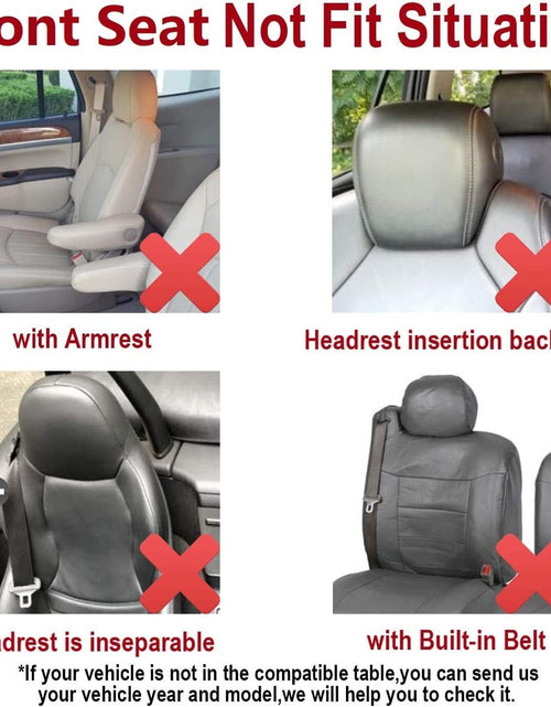 Load image into Gallery viewer, Car Seat Covers Full Set Front Seats and Rear Bench Polyester Car Seat Protectors Black Gray Purple Airbag Compatible Rear Bench Split (Black Red)
