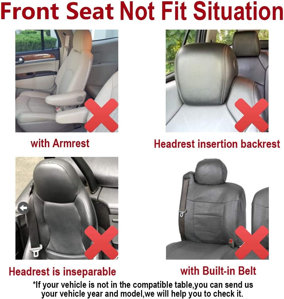 Car Seat Covers Full Set Front Seats and Rear Bench Polyester Car Seat Protectors Black Gray Purple Airbag Compatible Rear Bench Split (Black Red)