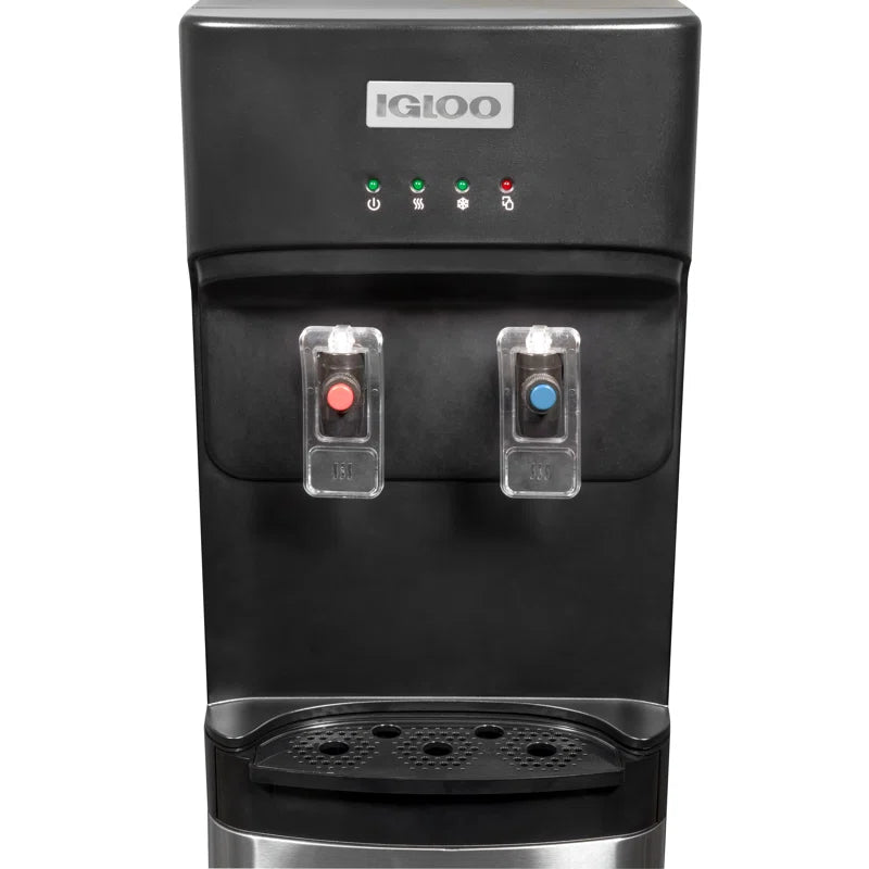 Black Free Standing Bottom Loading Electric Water Dispenser